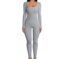 Women'S Seamless Long-Sleeve Yoga Jumpsuit